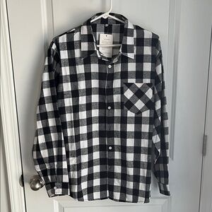 Black and White Checkered Button Down Shirt